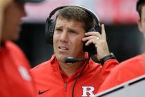 Rutgers head coach Chris Ash looks on from the sidelines against Washington in the first half o ...