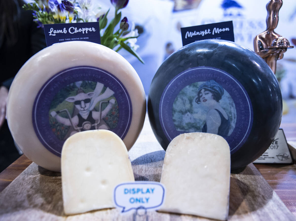 Award-winning Lamb Chopper, left, aged sheep milk cheese, and Midnight Moon, aged goat milk che ...