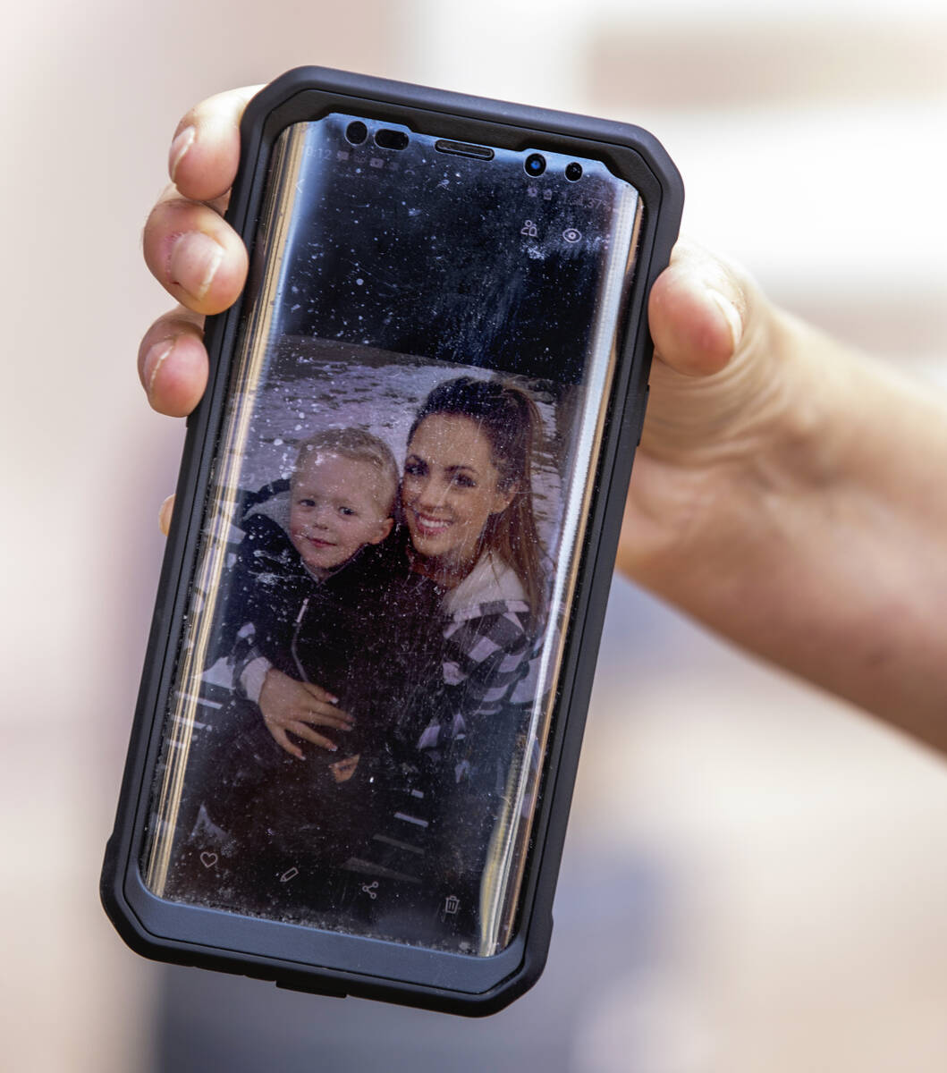 Photo of Tiffany Slatsky and son Cade on her mother Tami SlatskyÕs phone as her parents ta ...