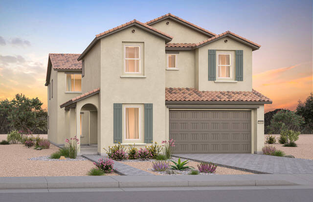 At 3,440-Plus square feet, the four-bedroom, 3.5-bath Tivoli plan features a covered porch lead ...
