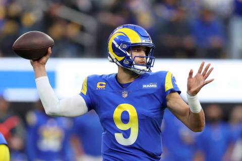 Los Angeles Rams' Matthew Stafford throws during the first half of the NFC Championship NFL foo ...