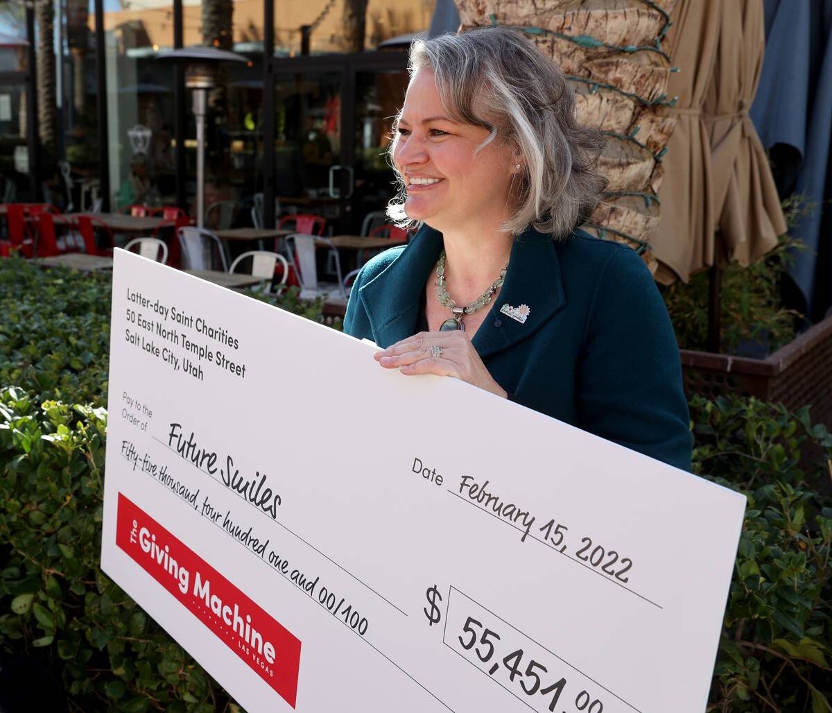 Terri Chandler with Future Smiles during a ceremony to announce campaign results from the 2021 ...