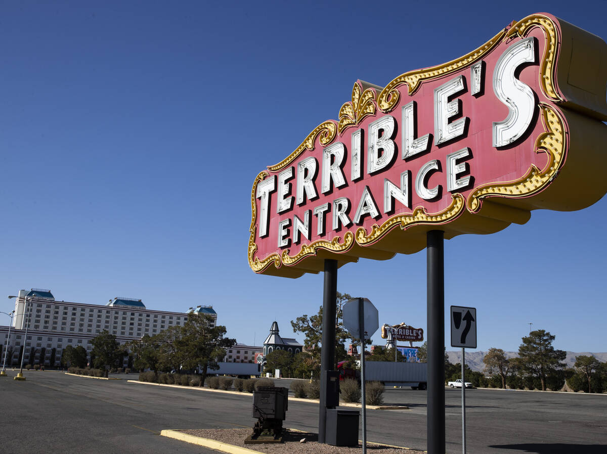 The closed down Terrible's hotel and casino shown on Wednesday, Feb. 16, 2022, in Jean. (Bizuay ...