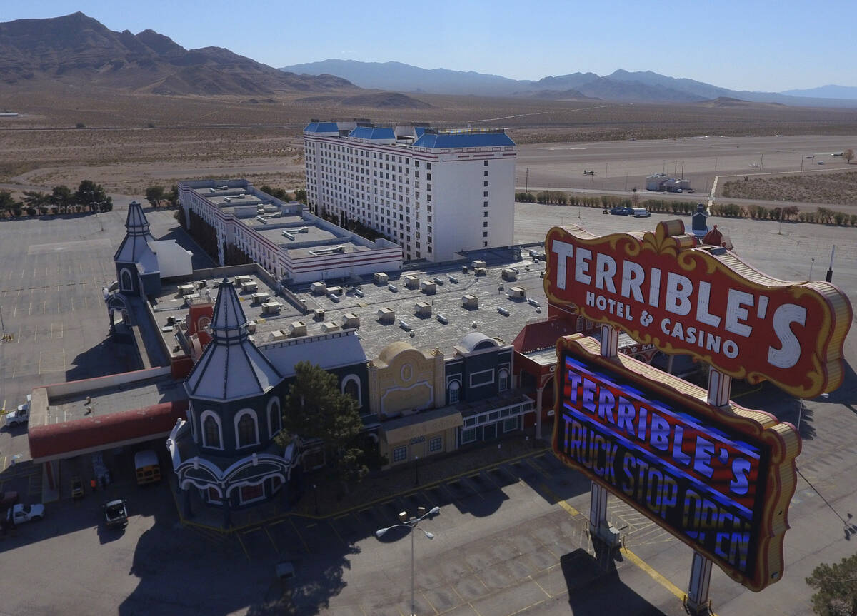 The closed down Terrible's hotel and casino shown on Wednesday, Feb. 16, 2022, in Jean. (Bizuay ...