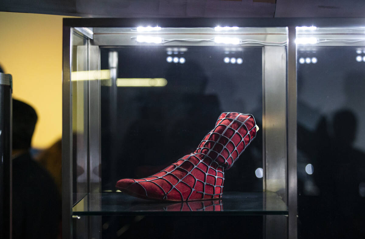 A prop from the Spider-Man series is seen during a preview of The Movie Prop Experience at Neon ...