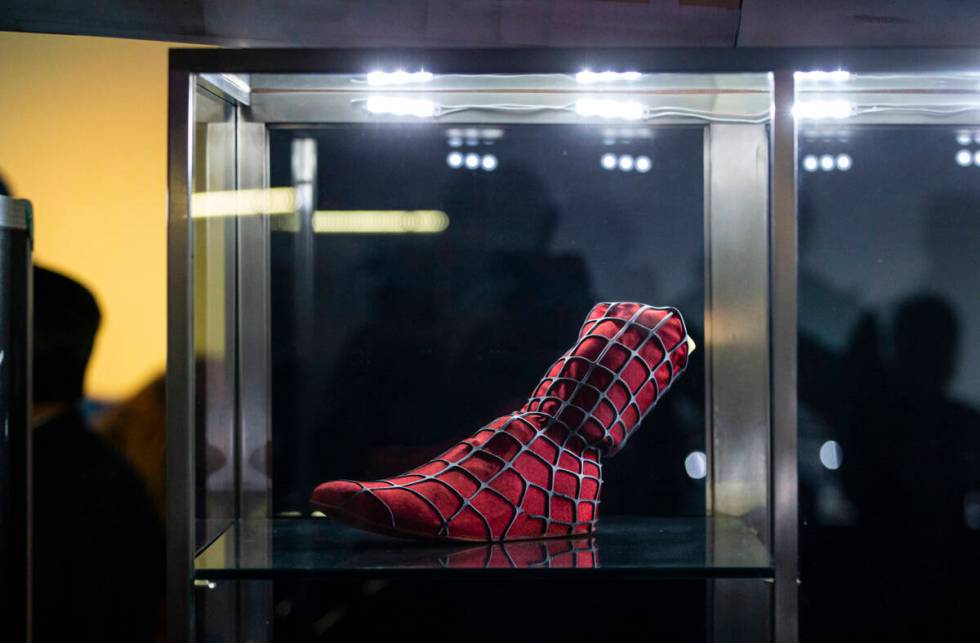 A prop from the Spider-Man series is seen during a preview of The Movie Prop Experience at Neon ...