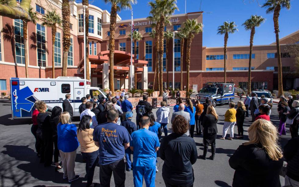 Hospital Chaplain Jerry Peterson with HOPE Chaplains speaks during a nondenominational citywide ...