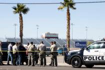 Las Vegas police is investigating after the body of a homicide victim was found just outside th ...