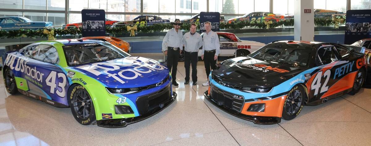 Petty-GMS NASCAR team owners Richard Petty (left) and Maury Gallagher (right) and team presiden ...