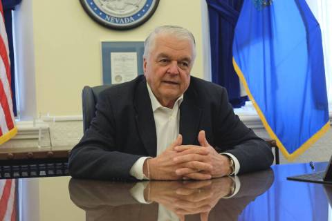 Gov. Steve Sisolak during an interview in his office at the state Capitol in Carson City Thurs ...