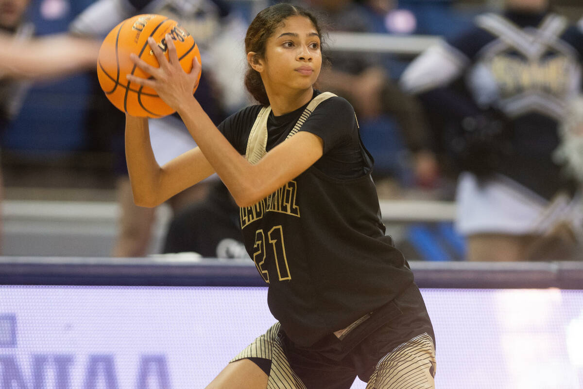 Spring ValleyÕs Charolette Delisle during the NIAA Class 5A girls basketball state semifin ...