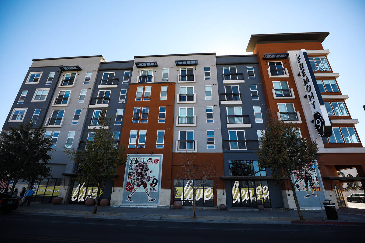 Fremont9 apartments on Monday, Feb. 28, 2022 in Las Vegas. (Rachel Aston/Las Vegas Review-Journ ...