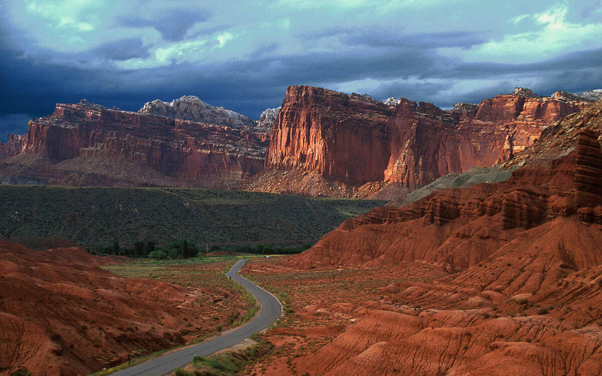 Thunderstorms move in quickly in the late summer afternoon in Capitol Reef (Getty Images)