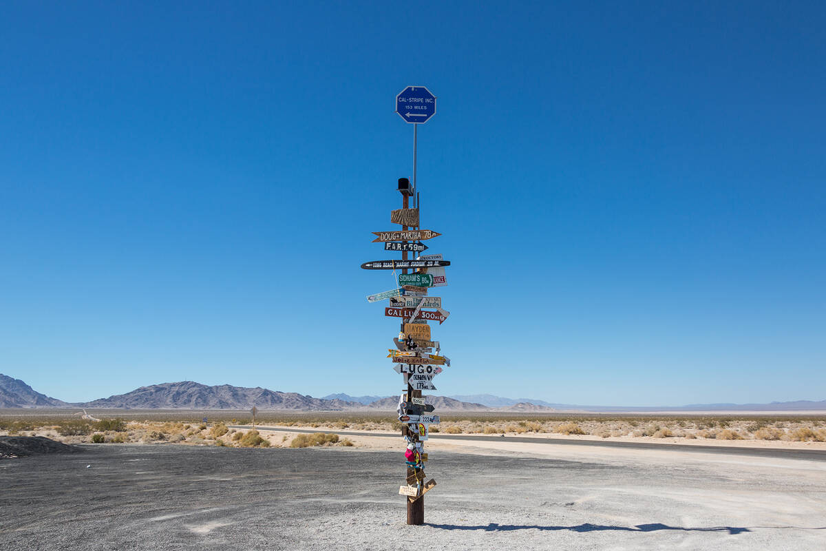 Shutterstock Information sign with distances in Joshua Tree National Park, California, USA June ...