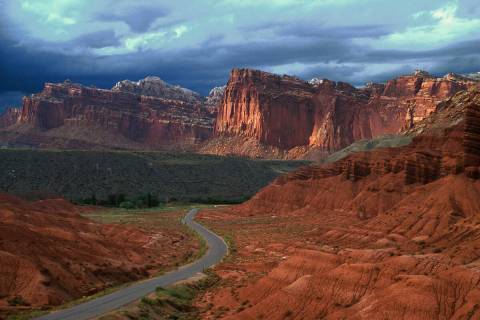 You don’t lack for drama on a drive through Capitol Reef National Park. (Getty Images)
