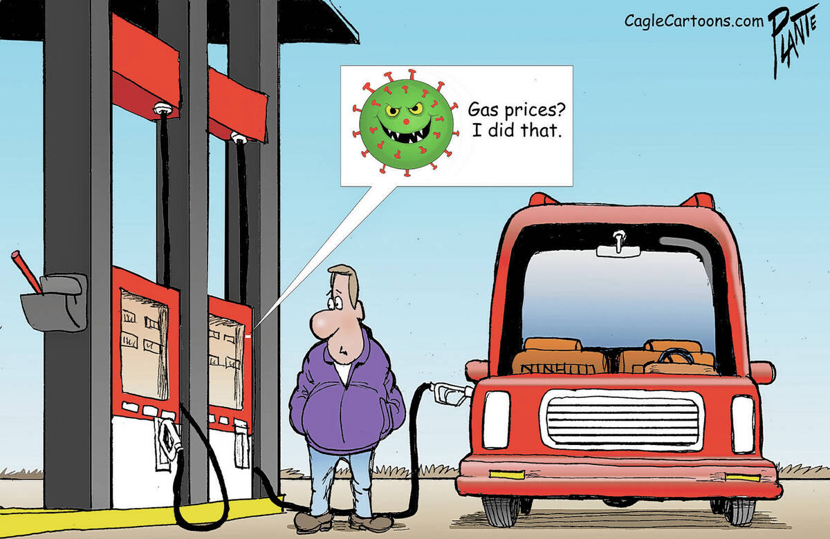 Gas prices? I did that. Covid-19, pandemic, coronavirus, omicron, gasoline, low demand, low pro ...