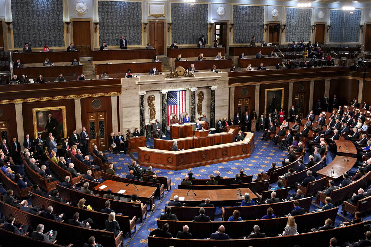 President Joe Biden delivers his State of the Union address to a joint session of Congress at t ...