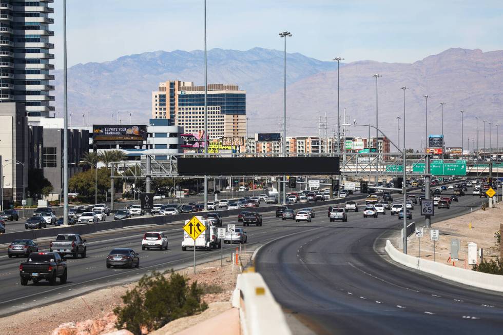 The blank dynamic messaging signs, off due to suspected vandalism, on Wednesday, March 2, 2022 ...