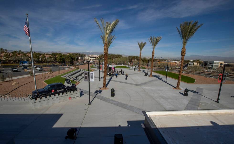 The Tiltyard at the arena entrance during a tour of the new Dollar Loan Center on Thursday, Mar ...