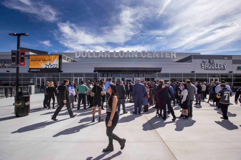 Attendees begin to flow into the arena following a ribbon-cutting ceremony for the new Dollar L ...