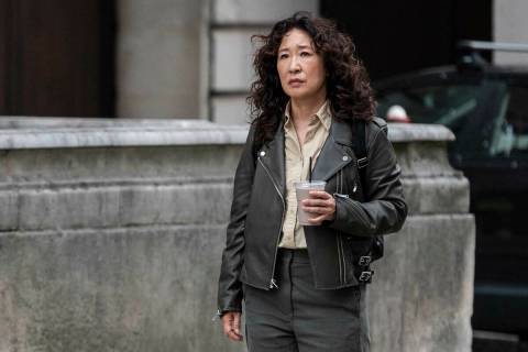 Sandra Oh in a scene from the final season of "Killing Eve," airing on BBC America and the AMC+ ...