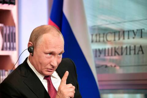 Russian President Vladimir Putin. (Alexei Nikolsky/Sputnik, Kremlin Pool Photo via AP)