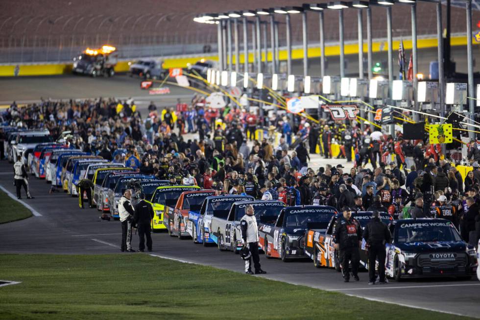 Drivers gets ready to compete in the Nascar Camping World Truck Series 5th Annual Victoria&#x20 ...