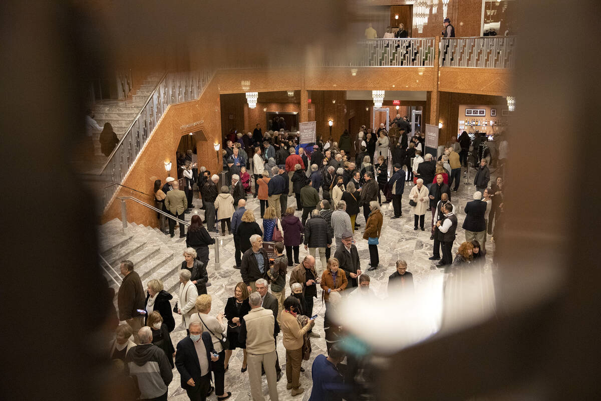 Attendees of the 10th anniversary celebration at The Smith Center for the Performing Arts congr ...