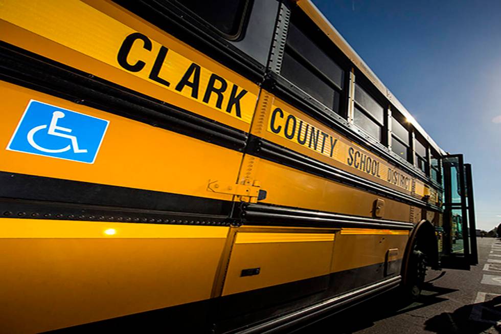 Clark County School District bus. (Las Vegas Review-Journal, file)