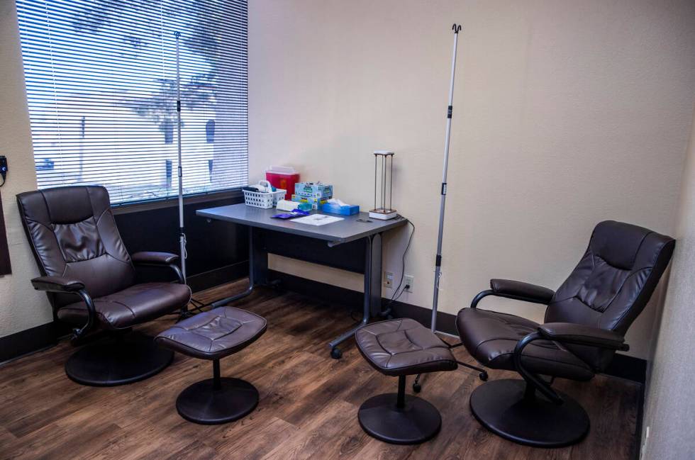 An infusion room within of the Huntridge Family Clinic. (L.E. Baskow/Las Vegas Review-Journal) ...