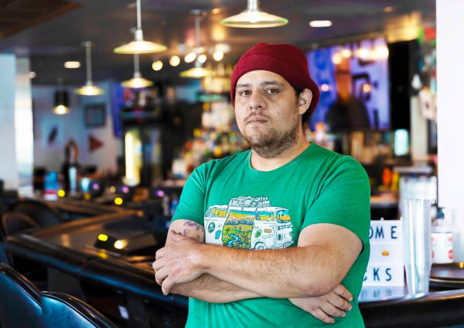 Jordan Camacho, co-owner of Sticks Tavern, on Wednesday, March 9, 2022, in Henderson. (Benjamin ...