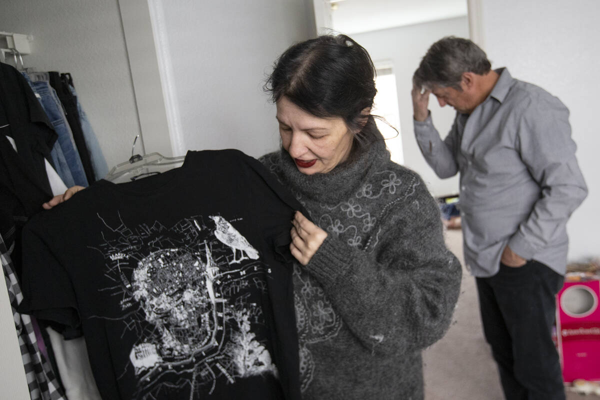 Mihaela Steyer shows one of her late son’s favorite shirts. “I don’t know how to smile an ...