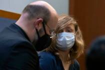 Aria Styron, 21, appears in court with her defense attorney T. Augustus Clause during her preli ...
