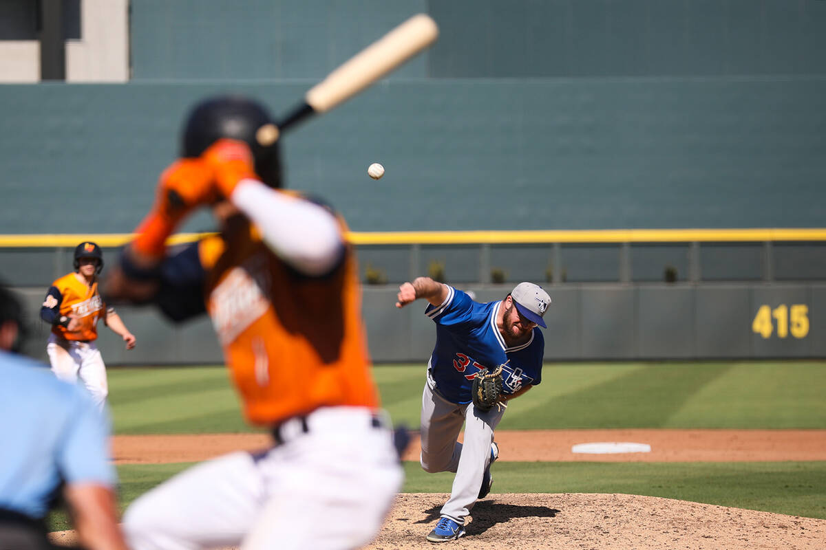 Oklahoma City Dodgers’ Bobby Wahl (37) pitches against Las Vegas Aviators’ Luis B ...
