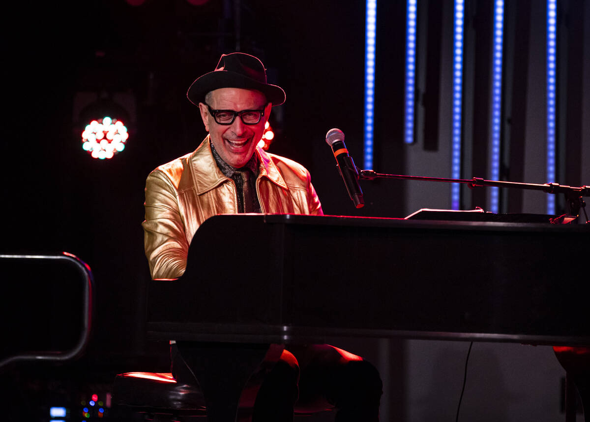 Jeff Goldblum and his Mildred Snitzer Orchestra perform at 24 Oxford at Virgin Hotels Las Vegas ...