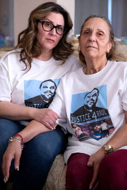 Christine Moran-Treto, left, and Maria Moran-Fernandez, sister and mother of Raul Moran, at Mor ...