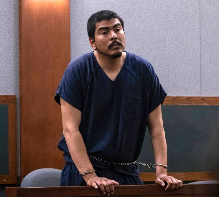 Hector Oswaldo Orellana appears in court at the Regional Justice Center on Wednesday, March 16, ...