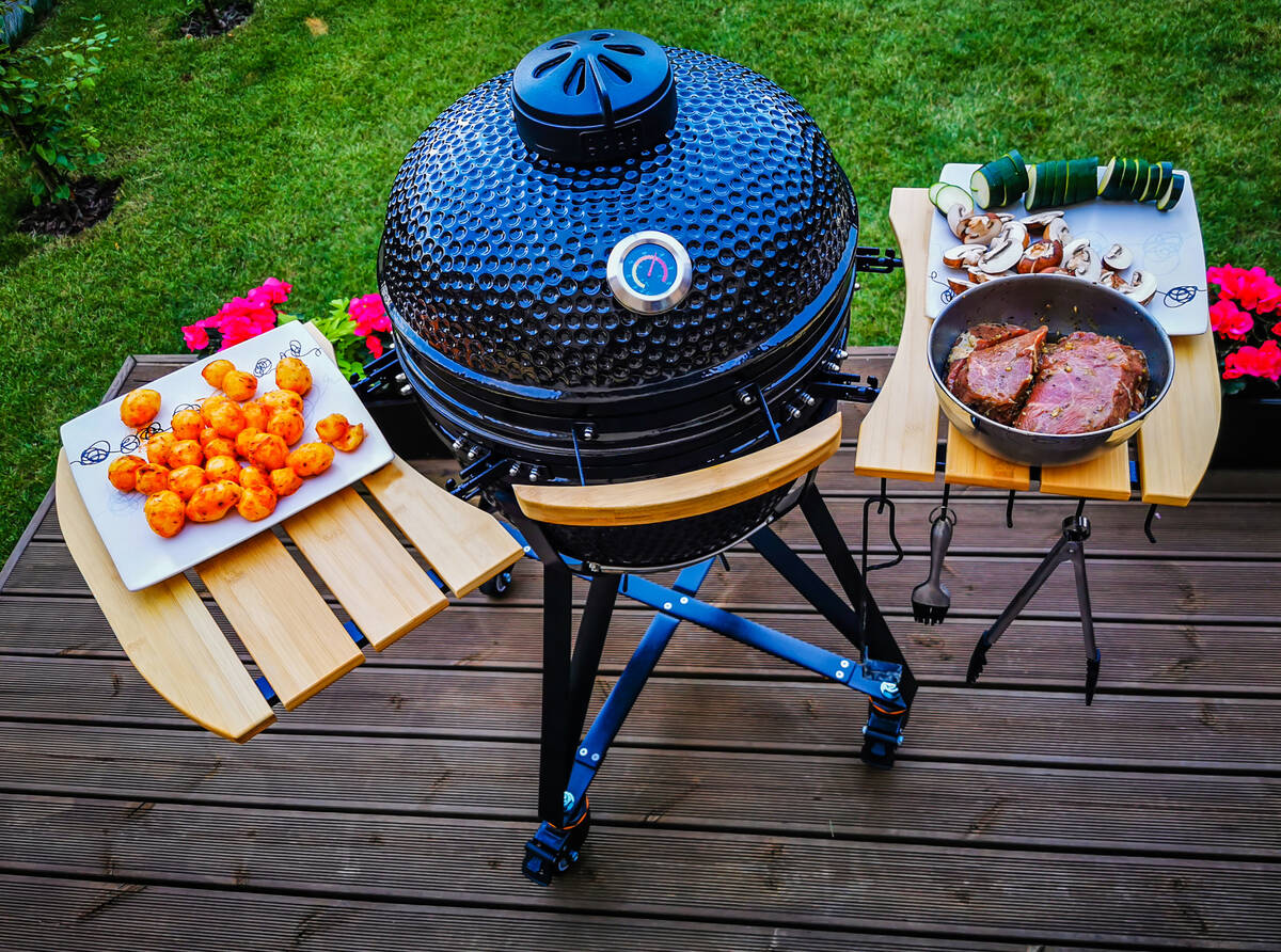 The kamado-style egg is a versatile cooking device capable of acting as a grill, oven or smoker ...