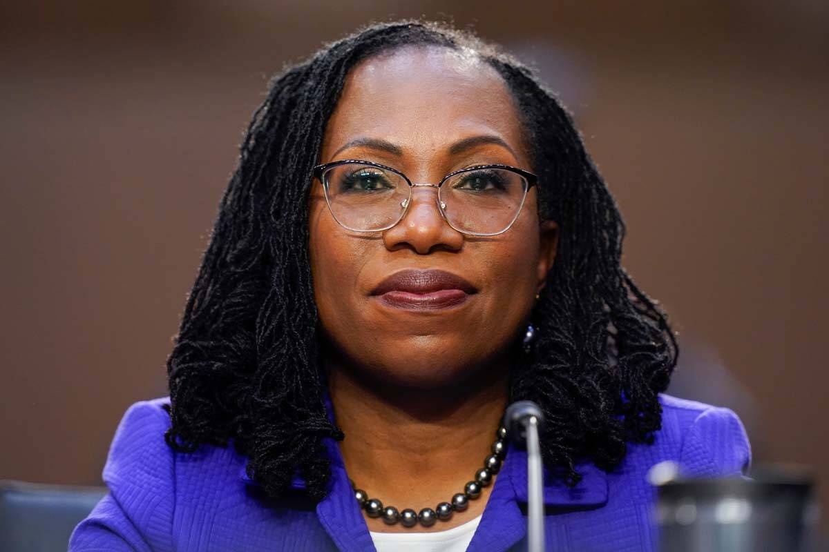 Supreme Court nominee Judge Ketanji Brown Jackson listens during her confirmation hearing befor ...