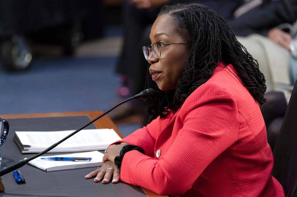 Supreme Court nominee Ketanji Brown Jackson testifies during the second day of her confirmation ...