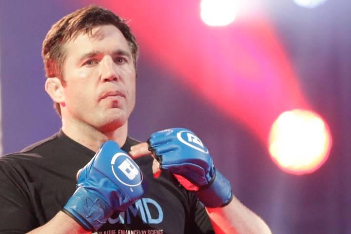 In this June 14, 2019, file photo, Chael Sonnen arrives for a light heavyweight bout mixed mart ...