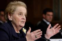 Former Secretary of State Madeleine Albright testifies on Capitol Hill in Washington, on Oct. 2 ...
