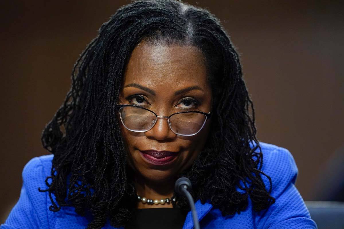Supreme Court nominee Ketanji Brown Jackson testifies during her Senate Judiciary Committee con ...