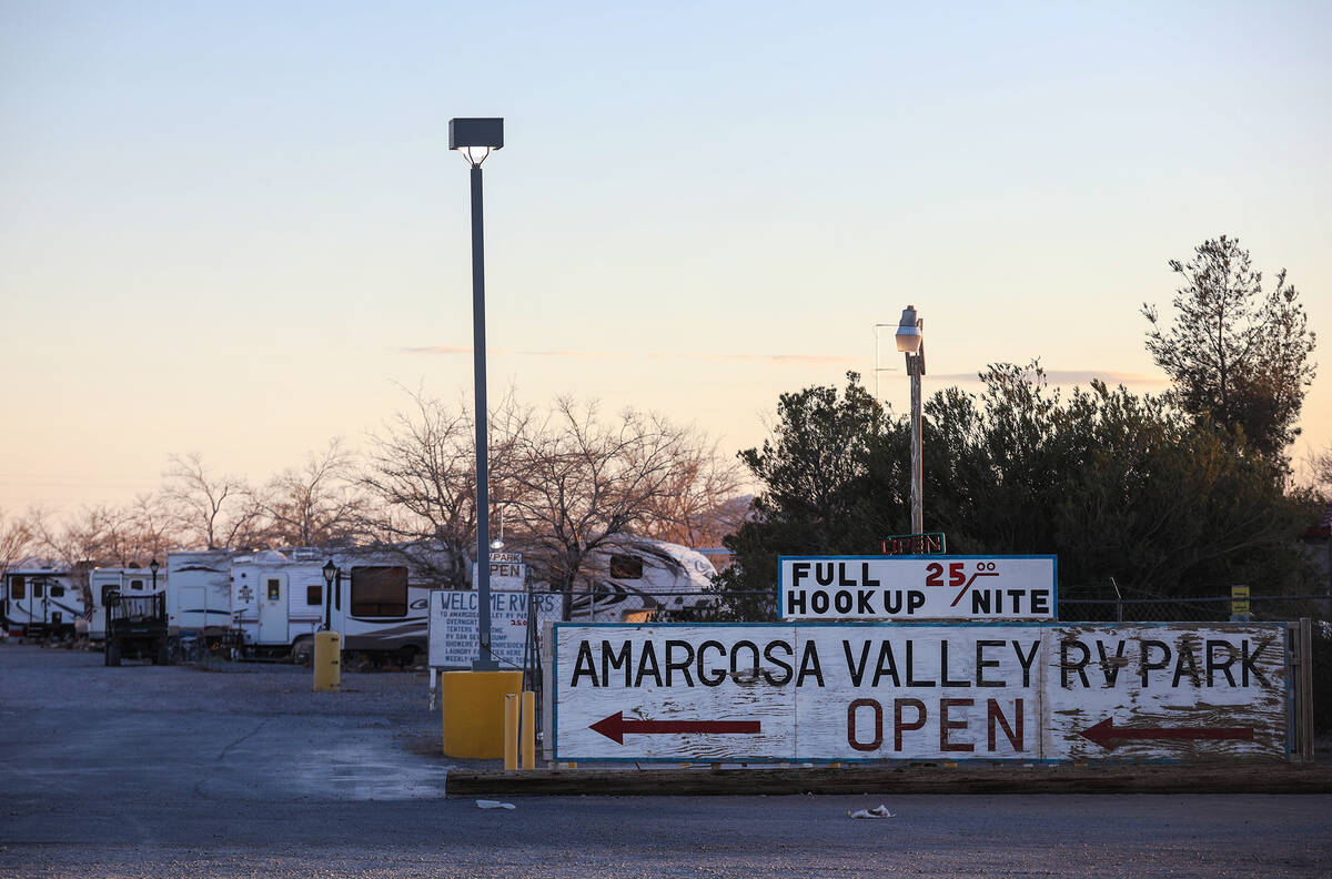 The Amargosa Valley RV Park where a manager called the police last year to report Tyler Kennedy ...