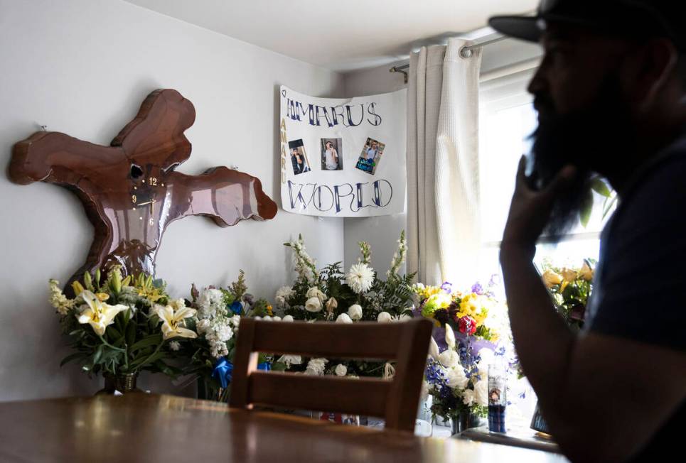 Gerardo Sinay, right, talks about his son Amaru, who died in a car crash, at the family’s hom ...
