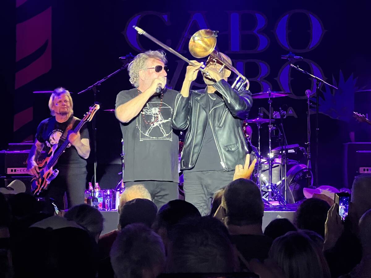 Sammy Hagar and Trombone Shorty perform at The Strat Theater on Wednesday, March 23, 2022. (Joh ...