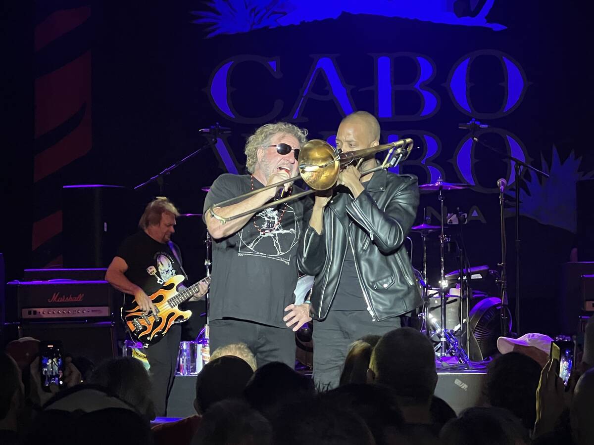 Sammy Hagar and Trombone Shorty perform at The Strat Theater on Wednesday, March 23, 2022. (Joh ...