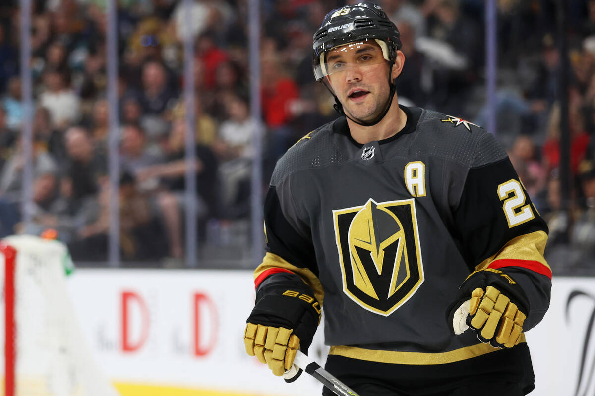 Vegas Golden Knights defenseman Alec Martinez (23) plays during the second period of an NHL hoc ...