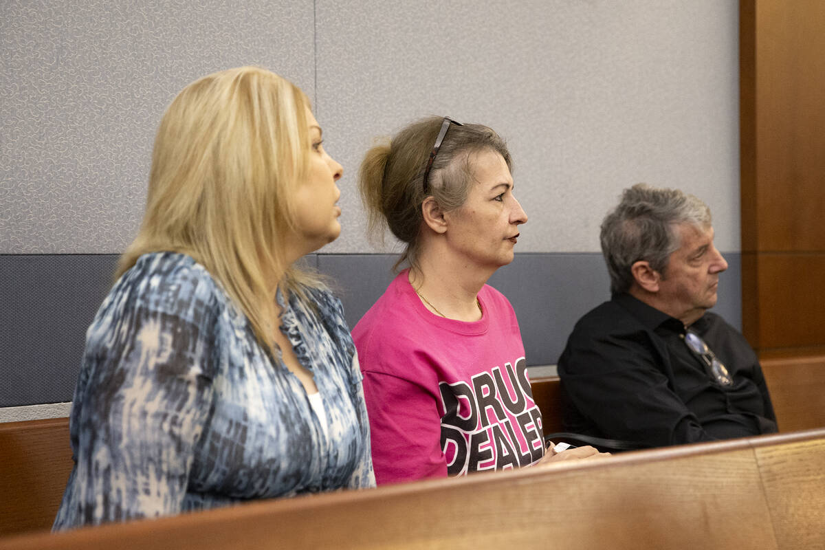 Jennifer Owens, a family friend, Mihaela Steyer and Tom Steyer wait attend a hearing for Angelo ...
