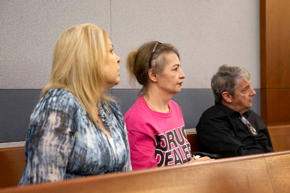 Jennifer Owens, a family friend, Mihaela Steyer and Tom Steyer wait attend a hearing for Angelo ...